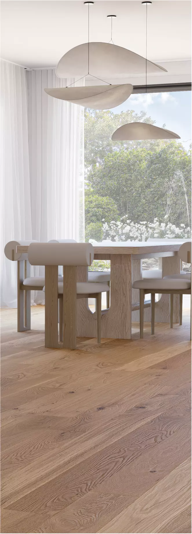 Dining room decor with wood flooring