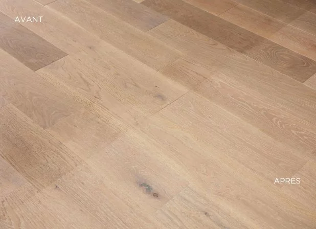 Before and after floor cleaning