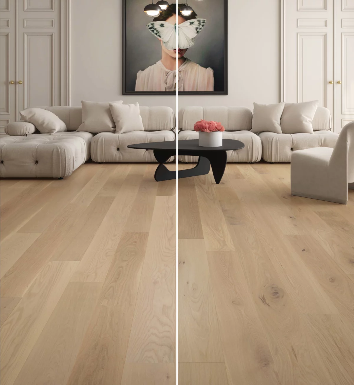 Living room decor demonstrating the difference between wood grades