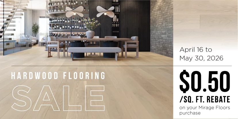 Hardwood flooring sale | $0.50 /sq. ft. rebate on your Mirage Floors purchase