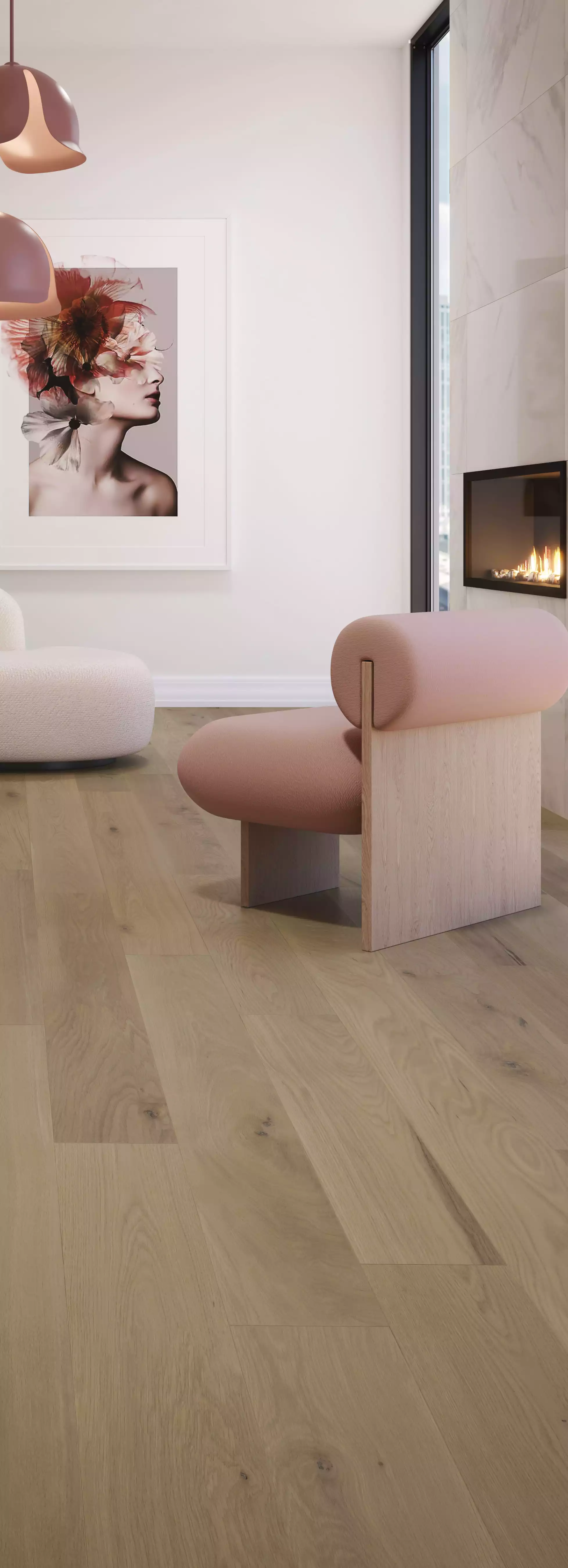 Living room decor with dark wood floors